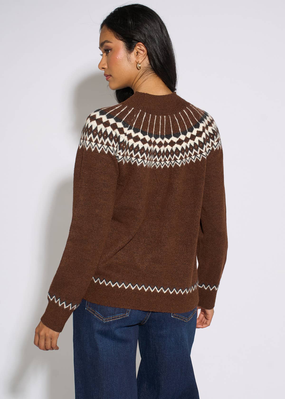 Brown Fair Isle Knit Jumper