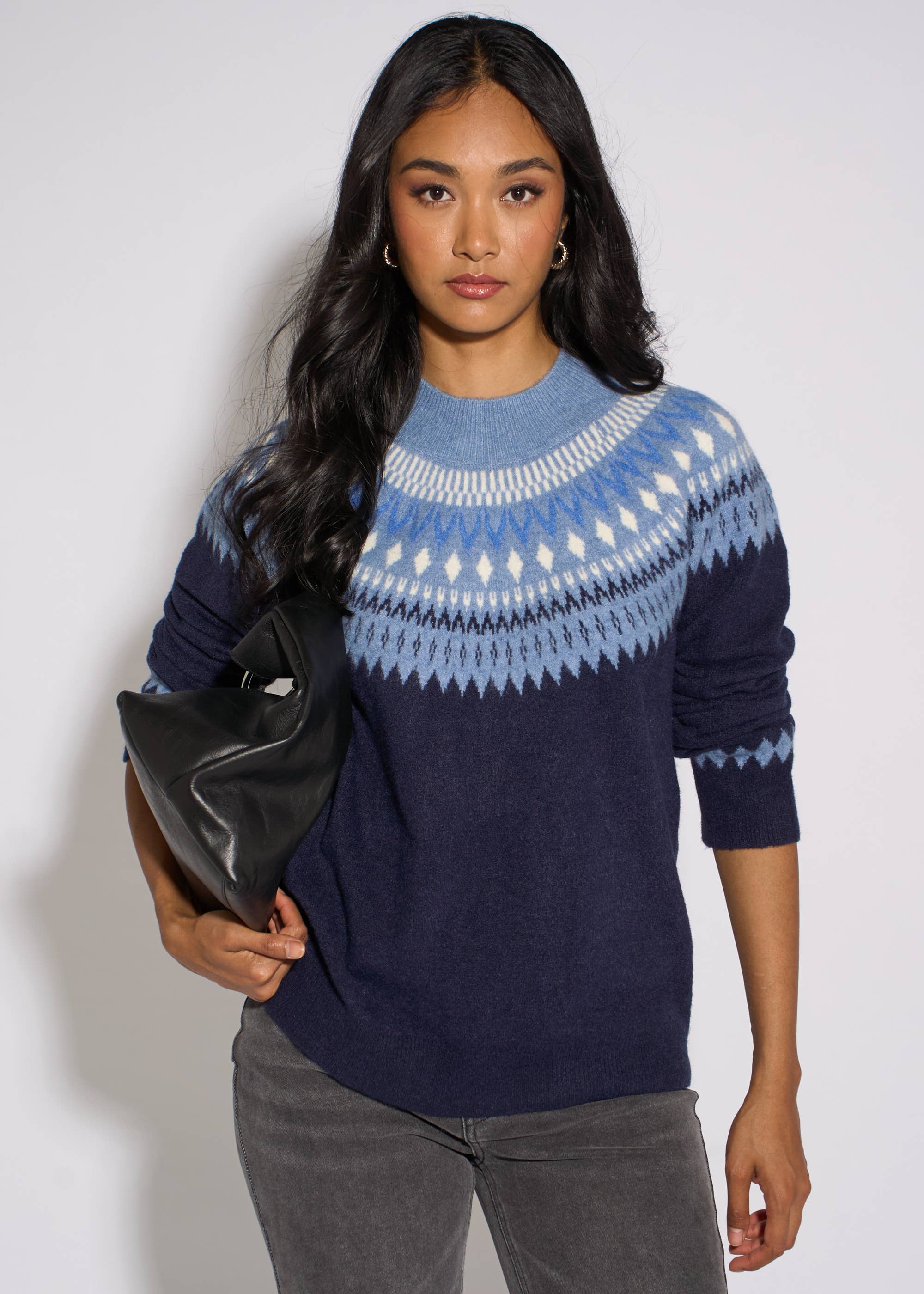 Blue Fair Isle Knit Jumper
