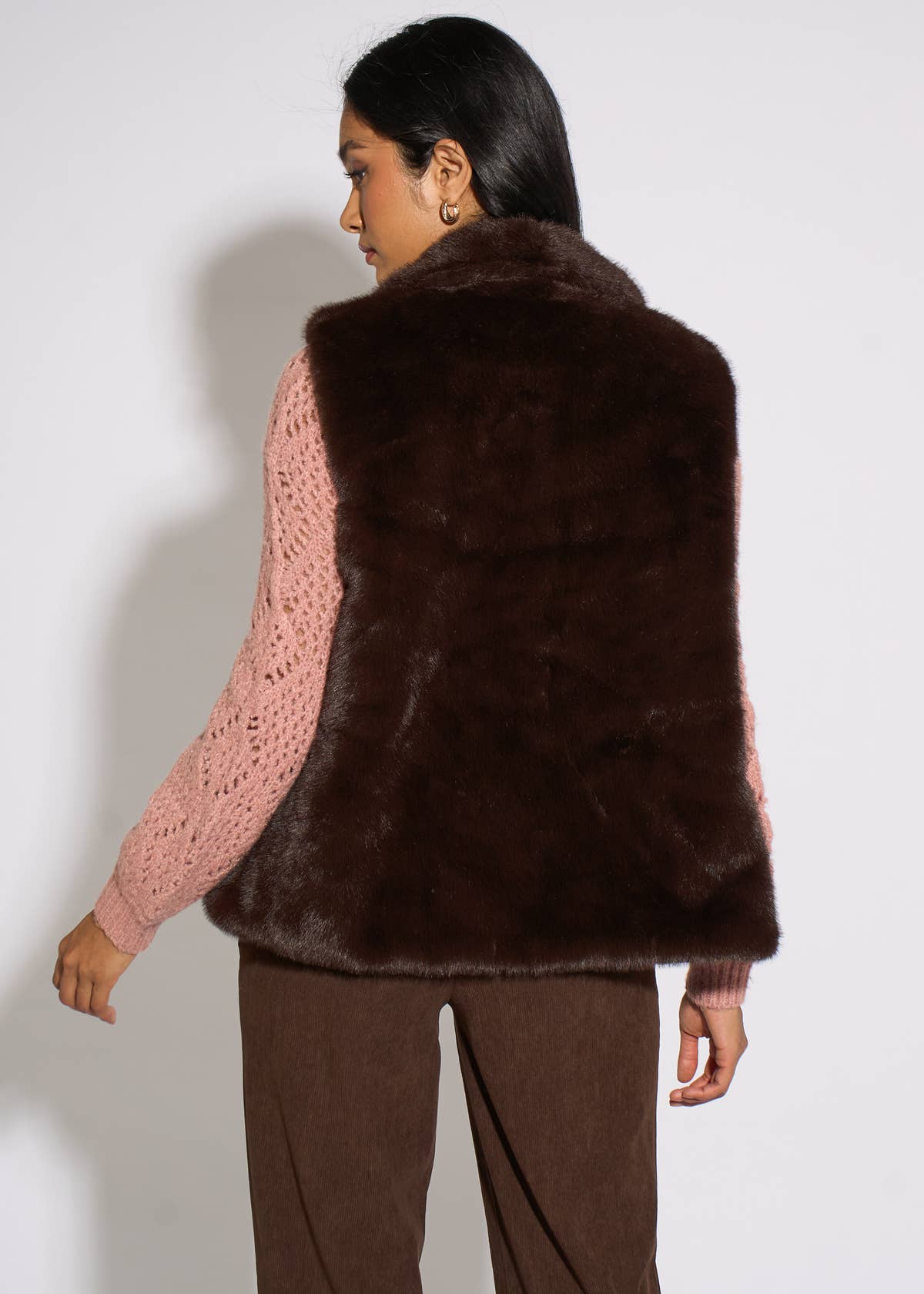 Brown Longline Gilet