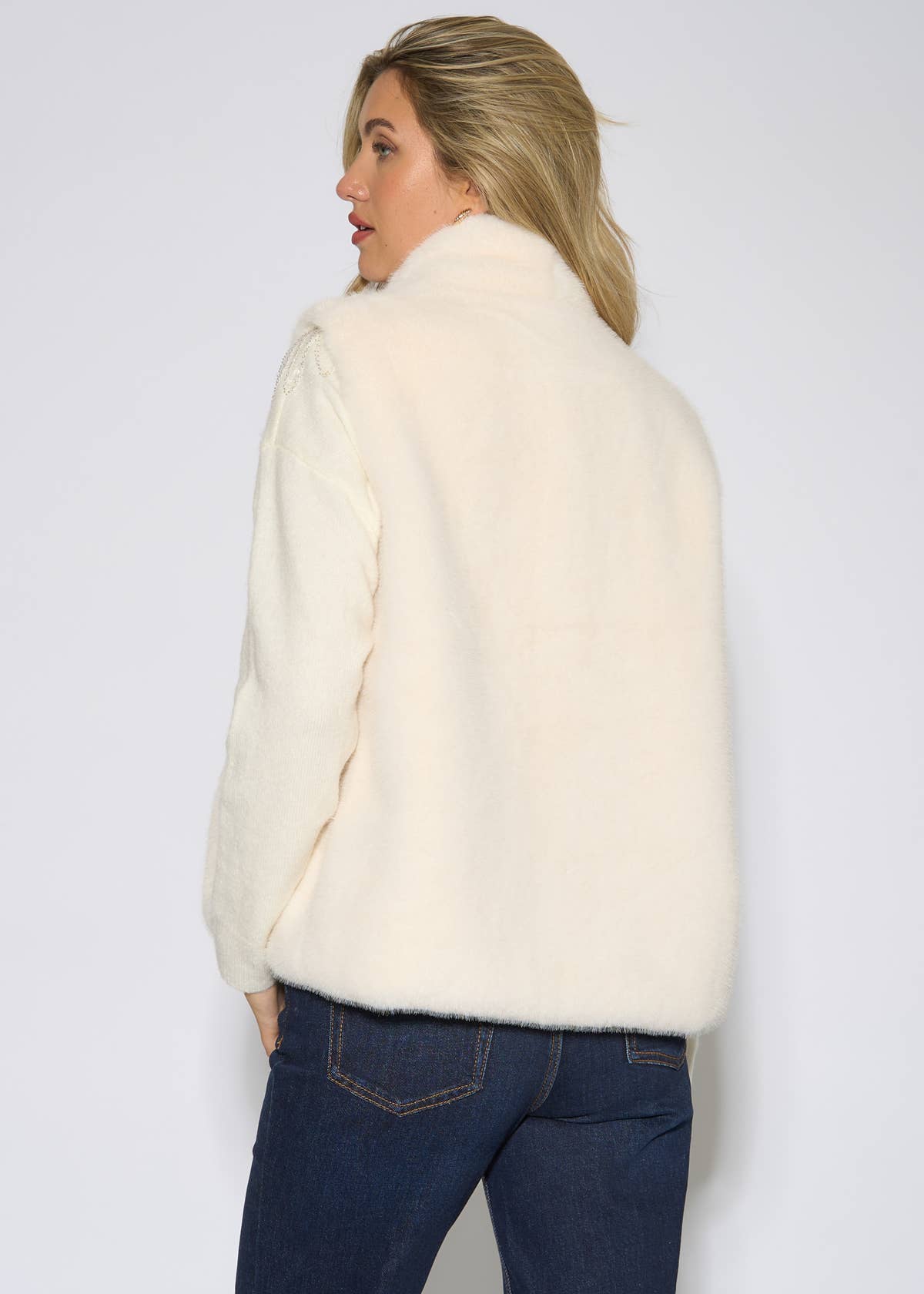 White Longline Gilet