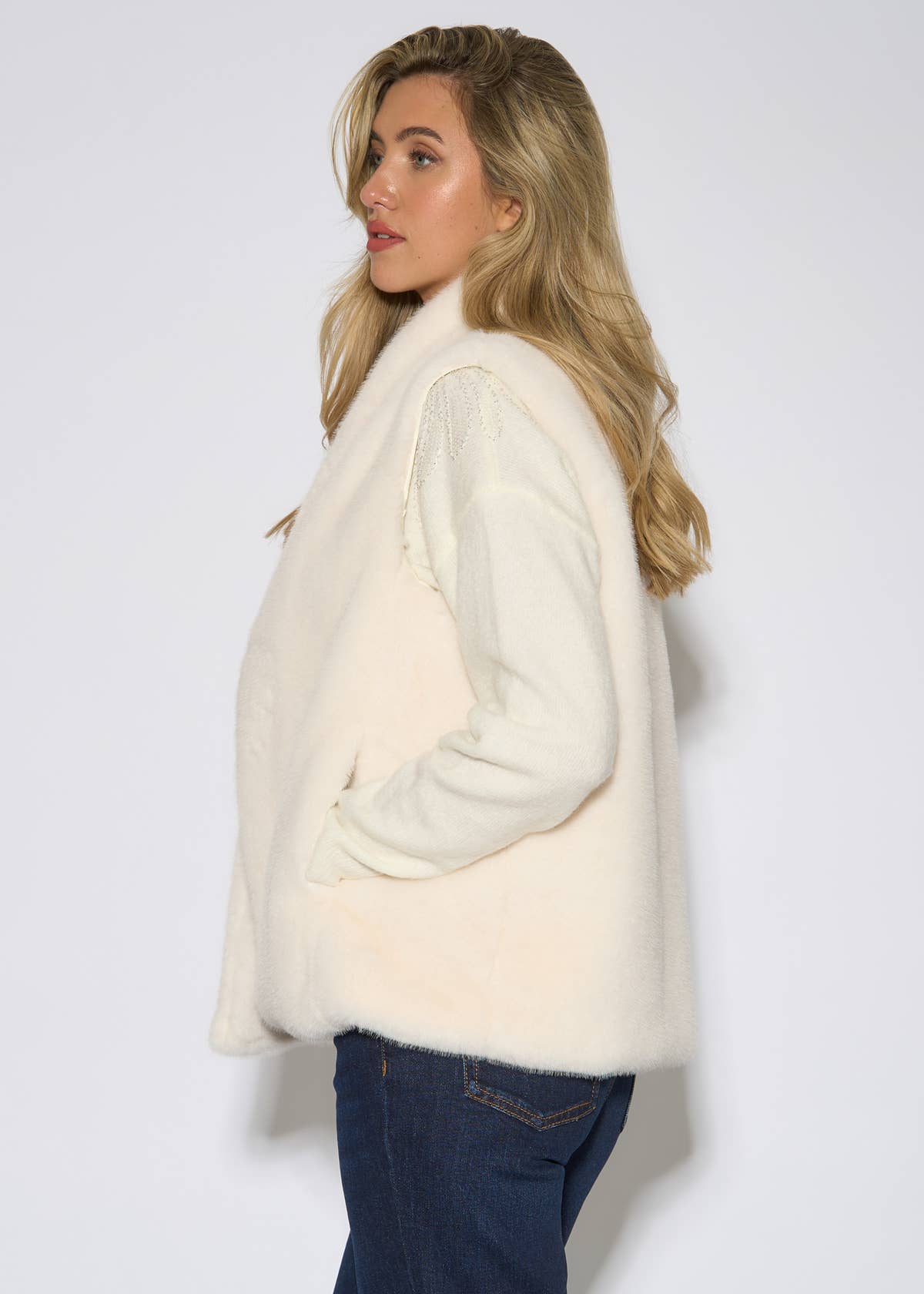 White Longline Gilet