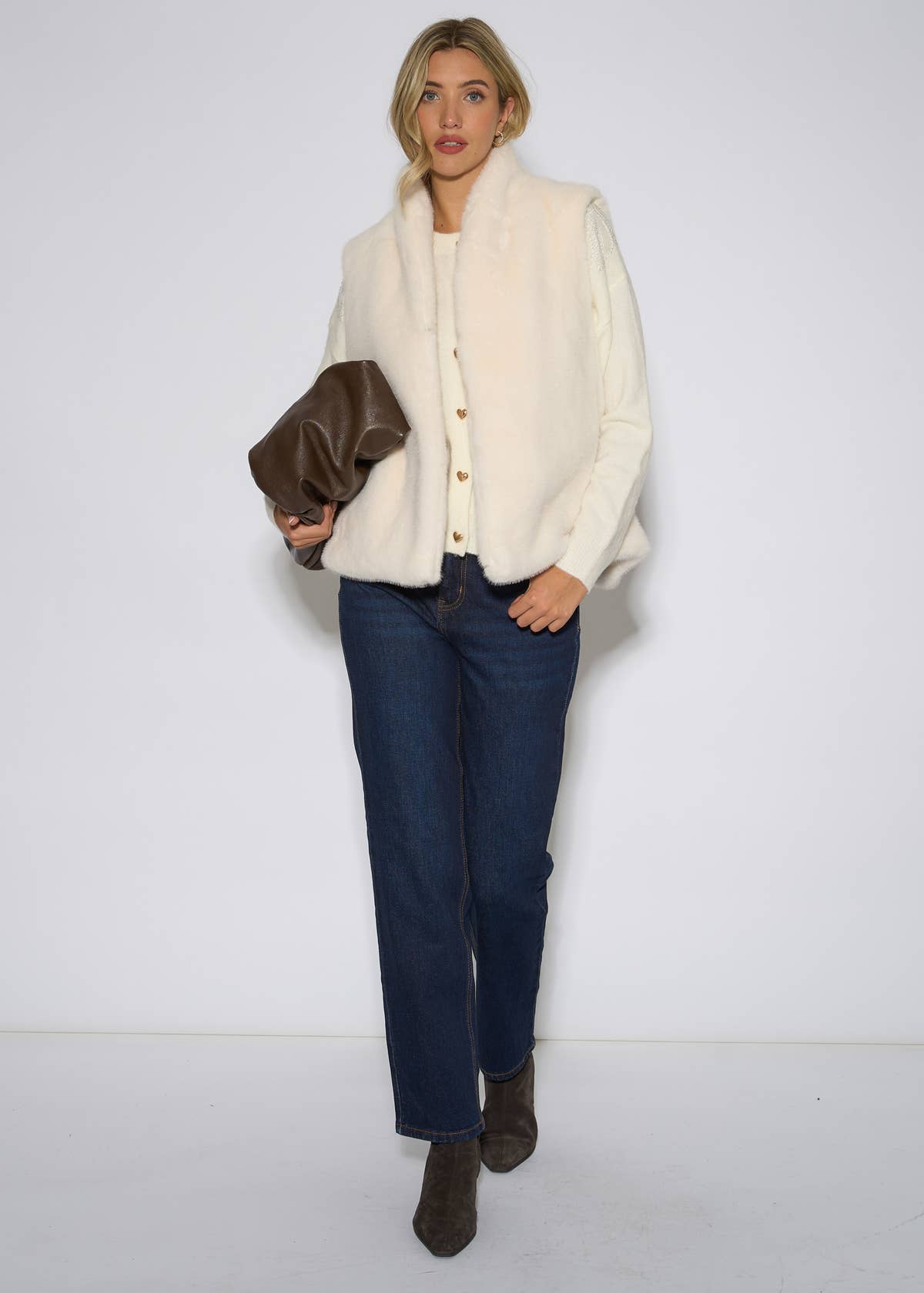White Longline Gilet