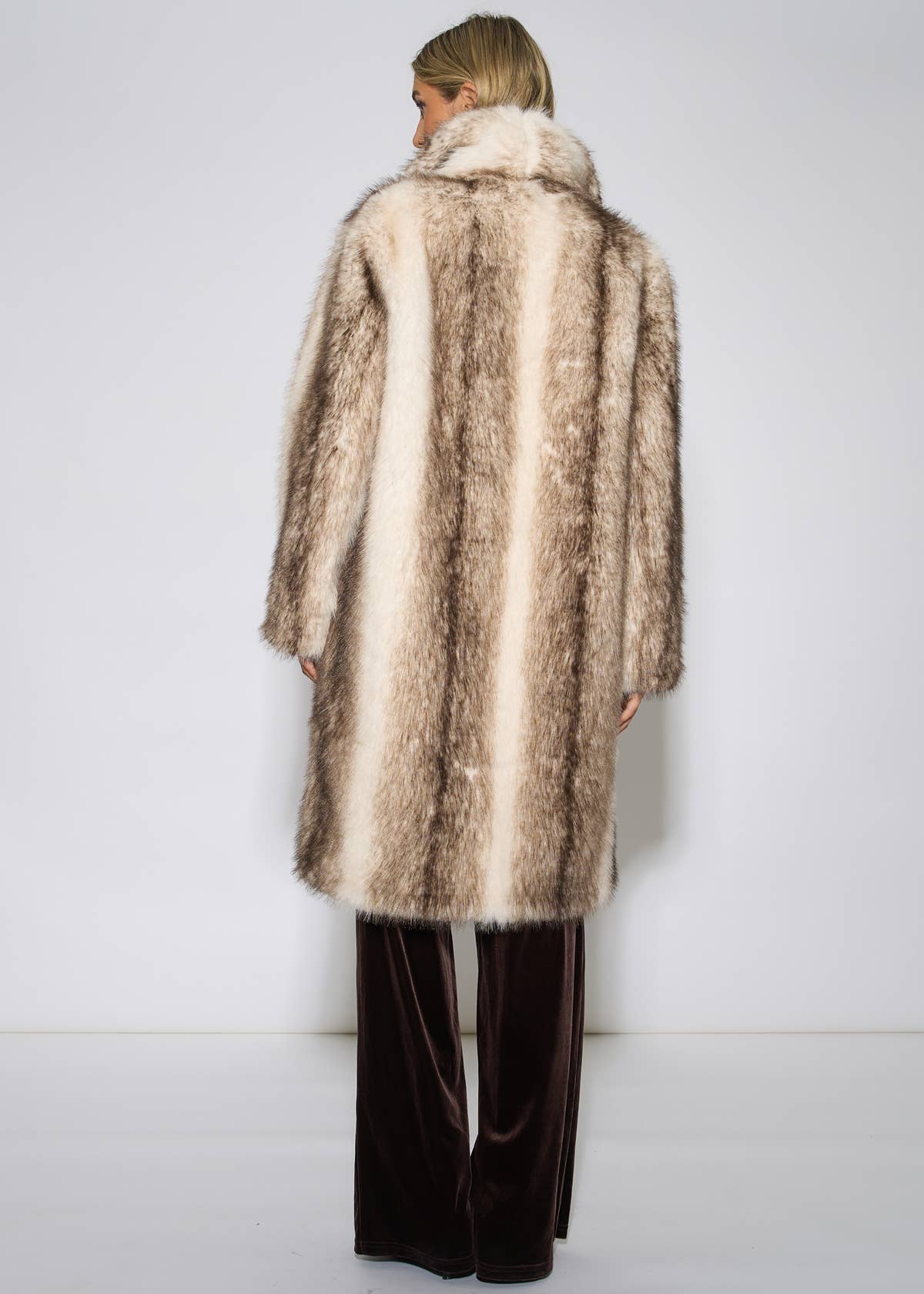 Multi Ombre Faux Fur Longline Jacket – View 4 | Gini London
