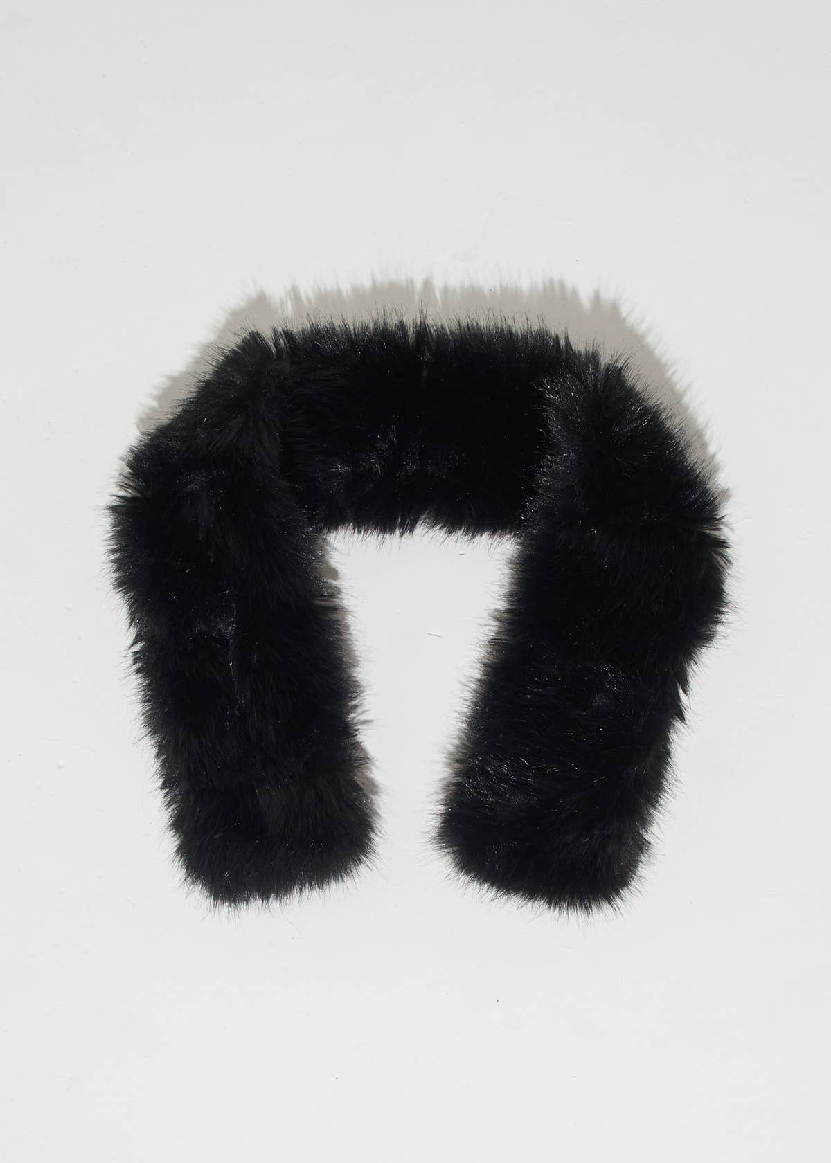 Black Two Tone Faux Fur Stole