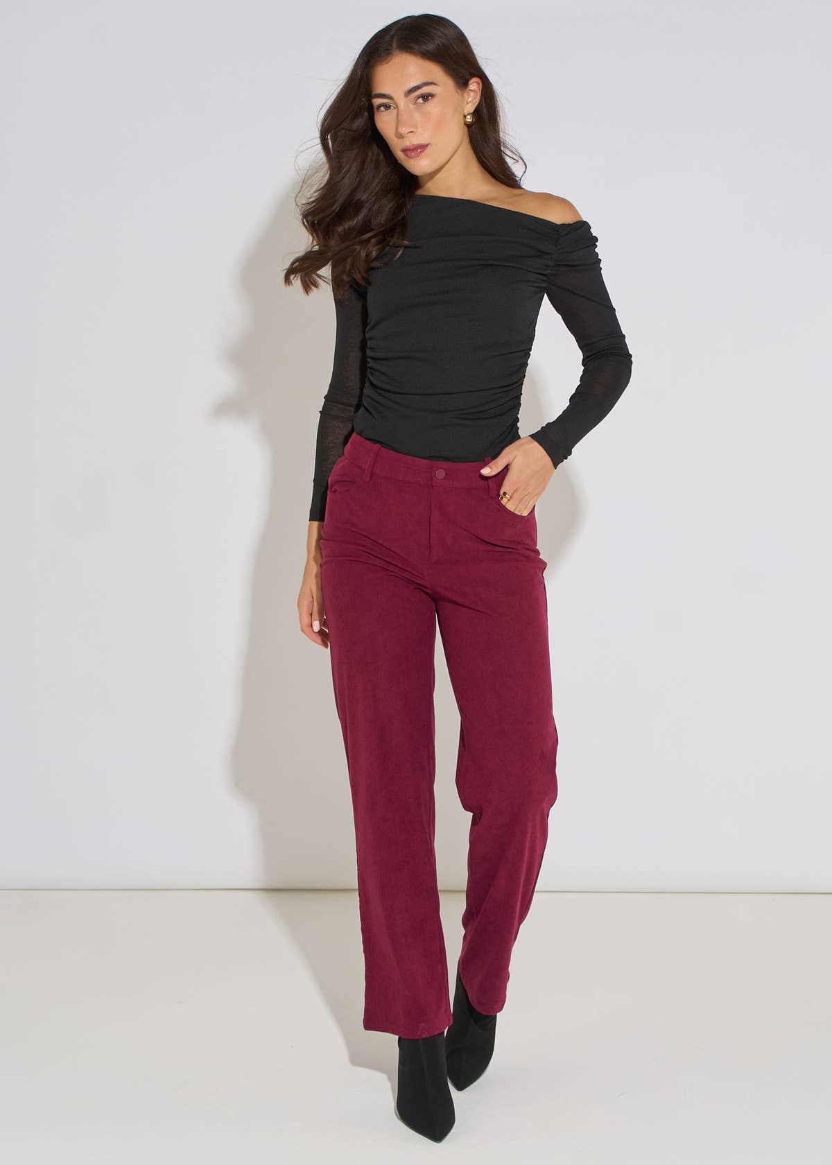 Mulberry Cord Straight Leg Trousers
