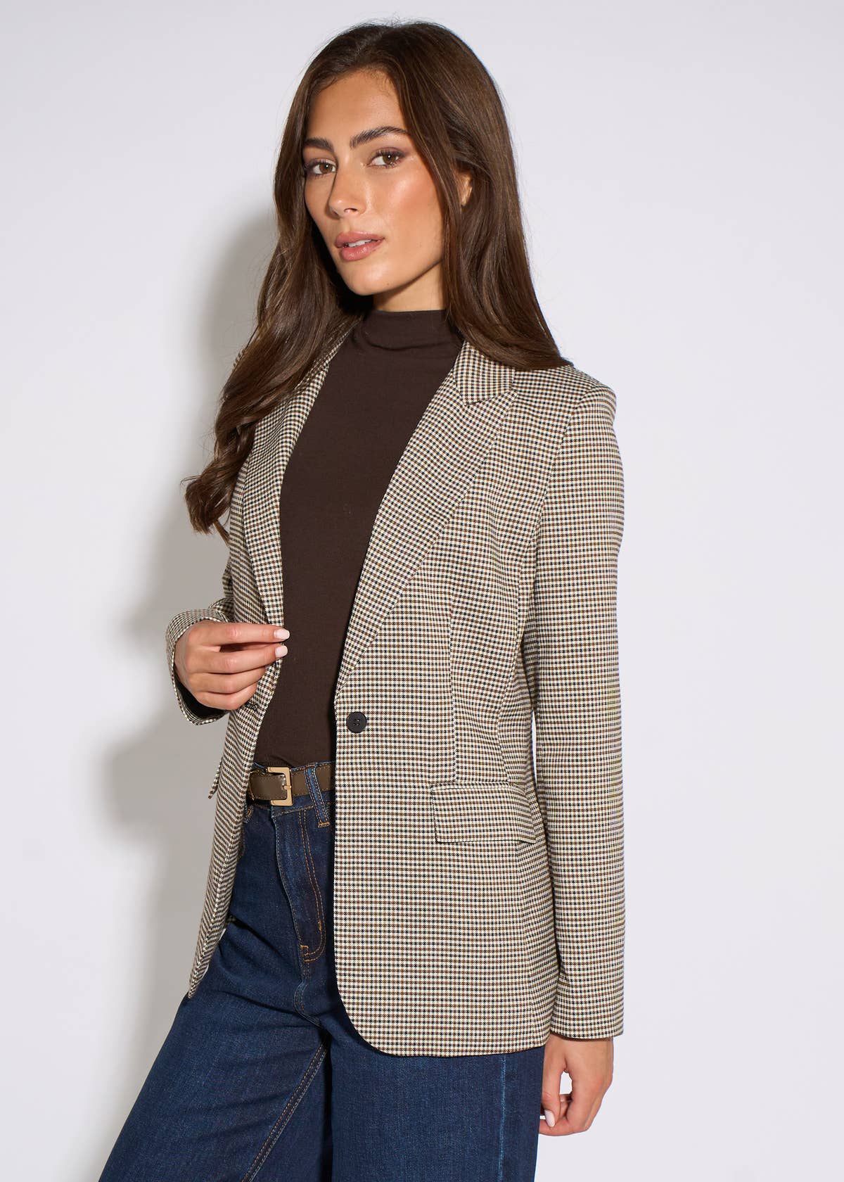 Neutral Tweed Heritage Blazer Jacket