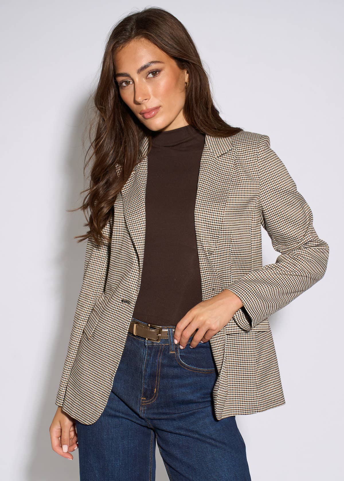 Neutral Tweed Heritage Blazer Jacket