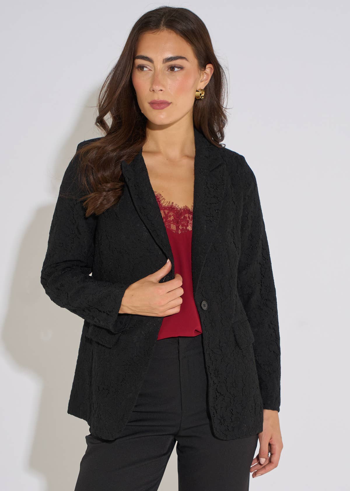 Black Lace Bonded Blazer