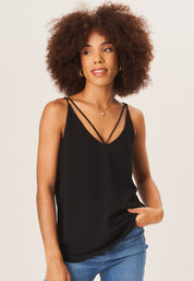 Black Plain Strappy Cami Top