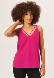 Fuchsia Plain Strappy Cami Top