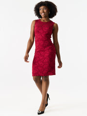 Red Bodycon Lace Mini Dress