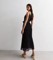 Black Cami Top Pleated Midi Dress