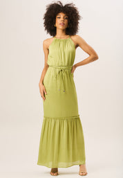 Green Halter Neck Maxi Dress