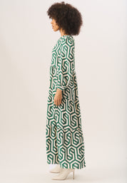 Green Long Sleeve Maxi Dress