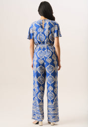 Blue Angel Sleeve Wrap Look Jumpsuit