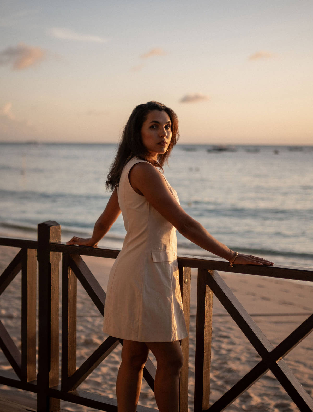 White Cotton Viscose Blend Button Through Mini shirt Dress