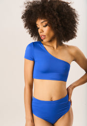 Cobalt Blue One Shoulder Bikini Top