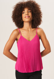 Pink Strappy Pleated Cami Top