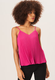 Pink Strappy Pleated Cami Top