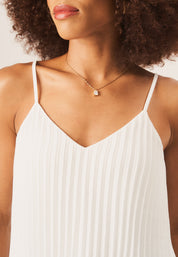 Ivory Strappy Pleated Cami Top