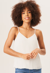 Ivory Strappy Pleated Cami Top