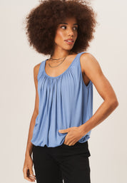 Light Blue Round Neck Oversized Sleeveless Top