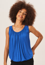 Dark Blue Round Neck Oversized Sleeveless Top