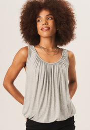 Dark Grey Round Neck Oversized Sleeveless Top