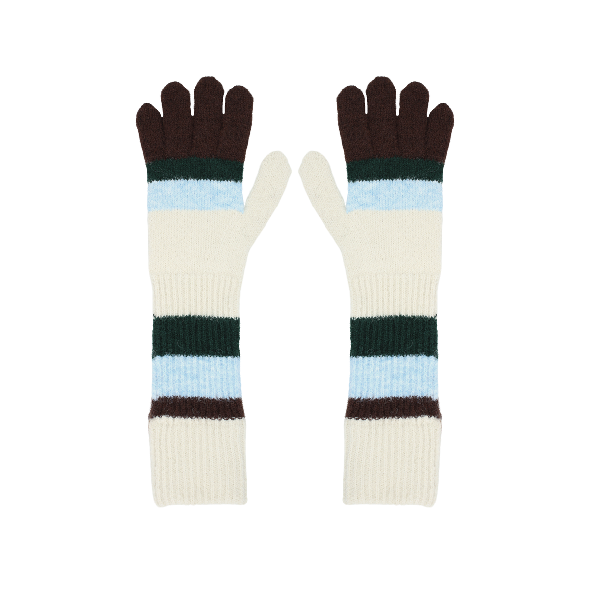 Multi Ladies Longline Striped Gloves