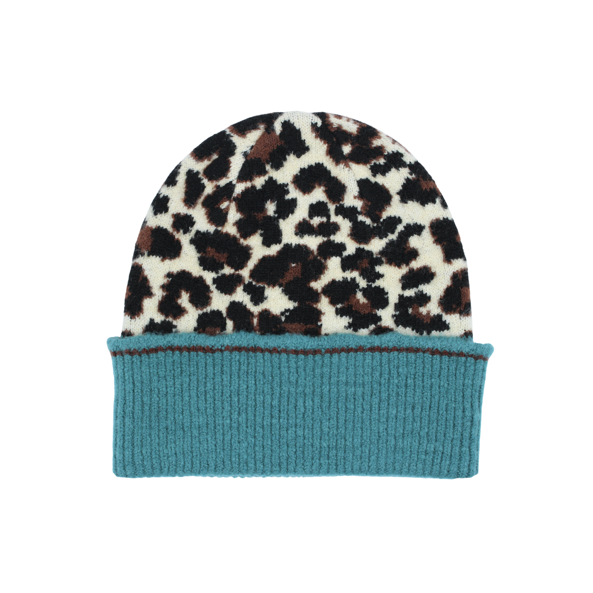 Multi Ladies Animal Beanie Contrast Cuff Hat