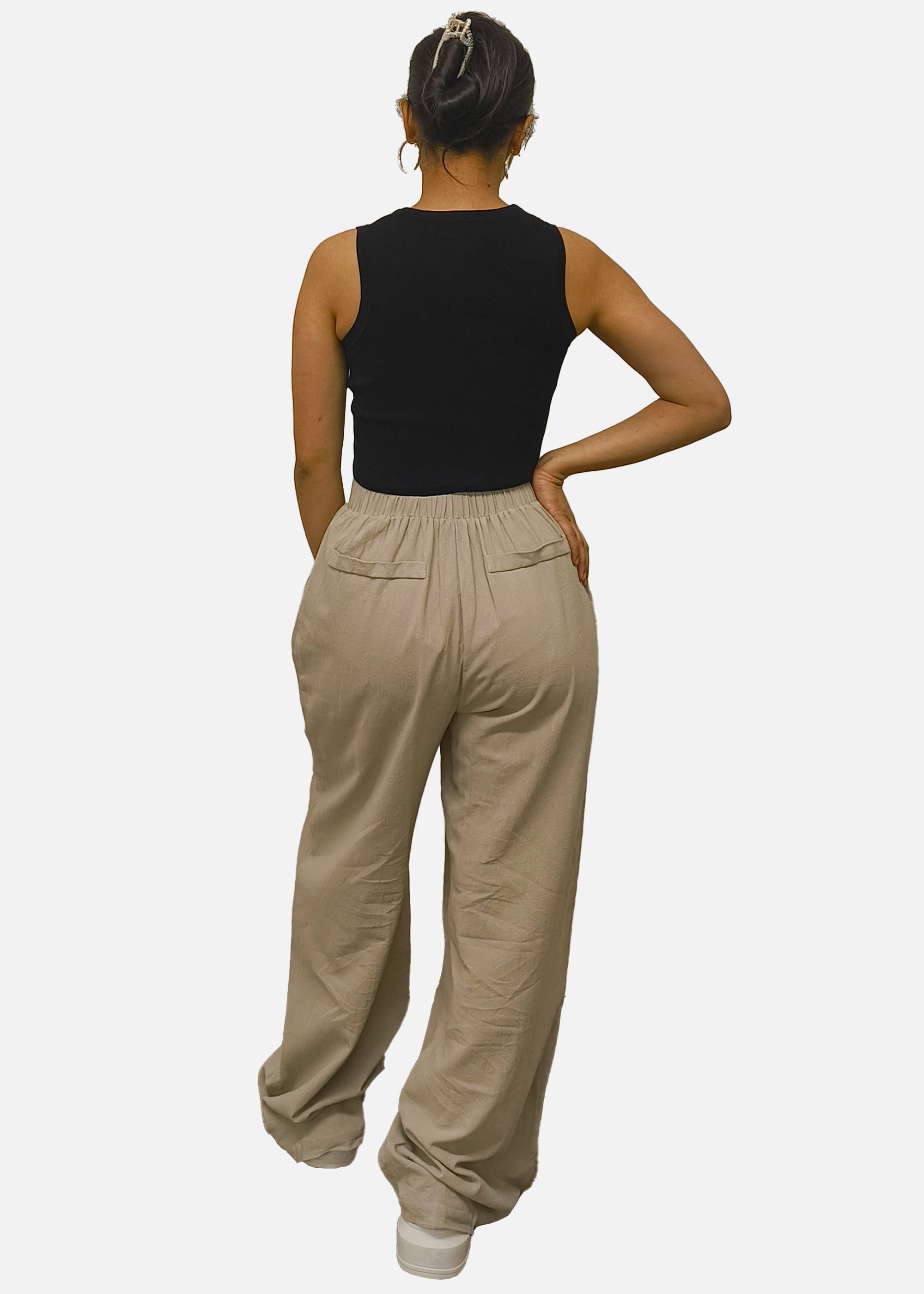 Stone Waist Band Detail Wide Leg trouser