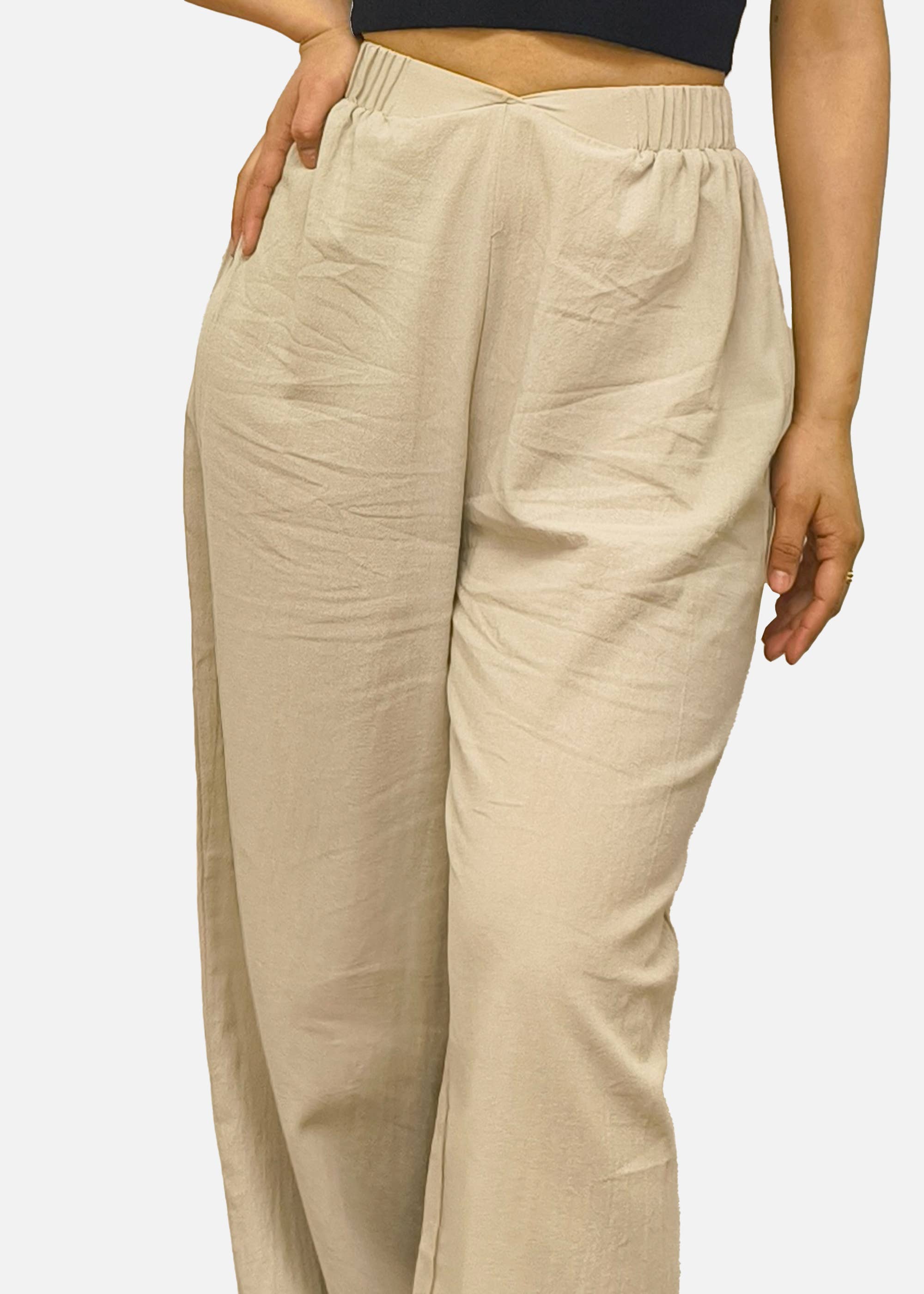 Stone Waist Band Detail Wide Leg trouser