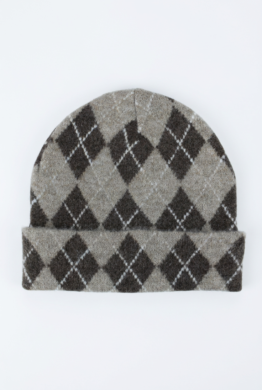 Gini London Multi Ladies Argyle Beanie Hat
