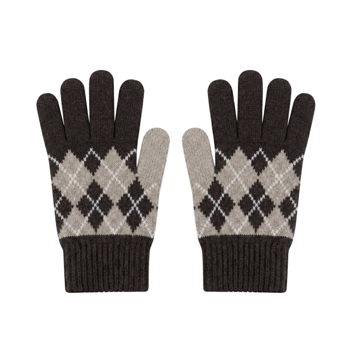 Multi Argyle Print Gloves