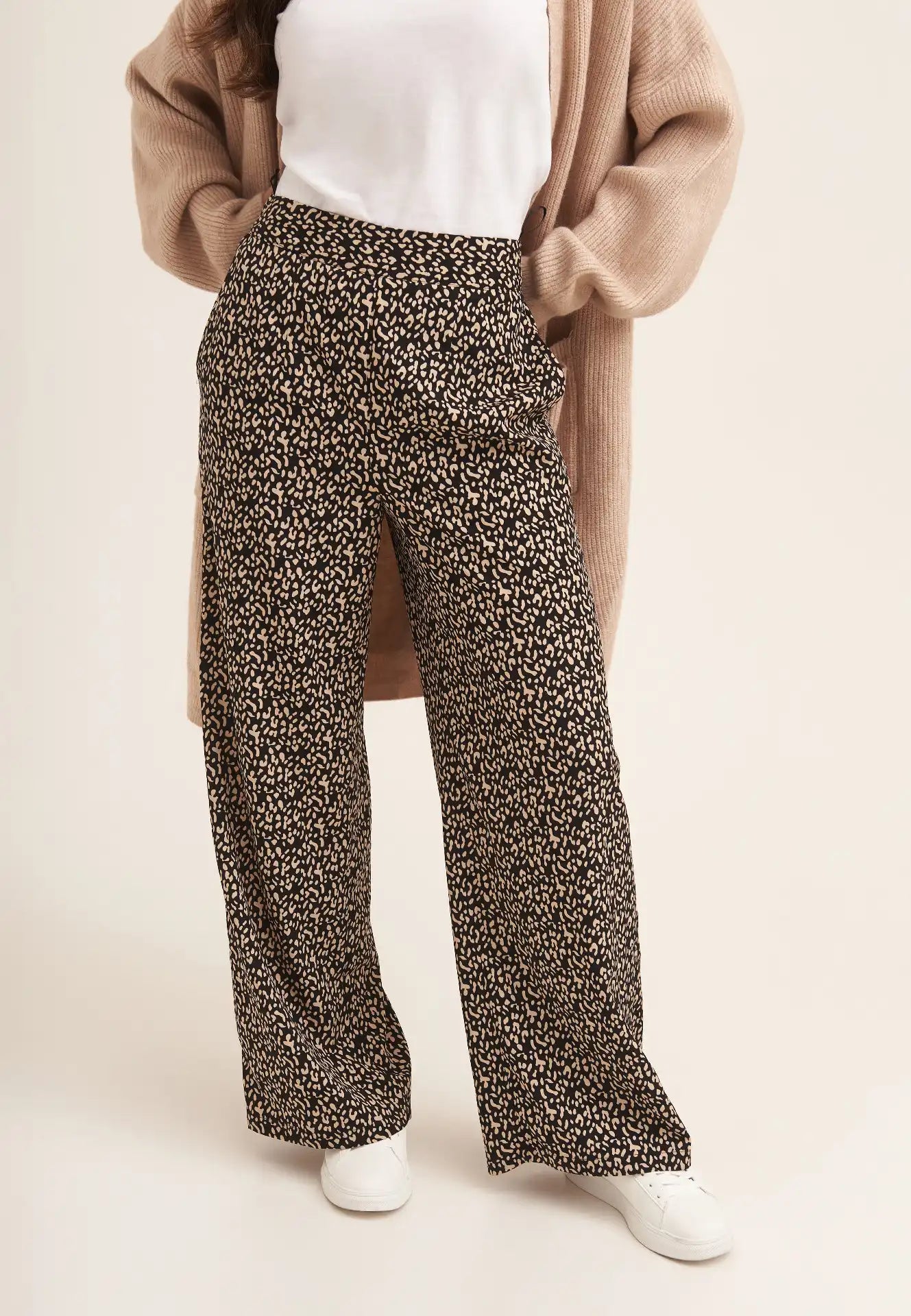 Multi Animal Print Wide Leg Trousers