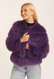 Purple Soft Touch Faux Fur Jacket